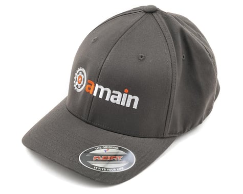 AMain FlexFit Hat w/Gears Logo (Dark Grey) (L/XL)